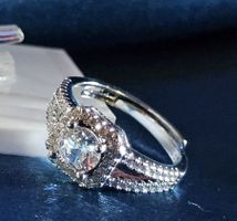 Offener Ring mit funkelndem Zirkonia 925 versilbert