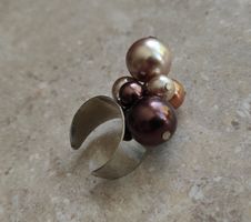 Modeschmuck Ring mit Perlen