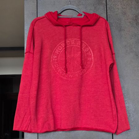 🐸 SASA NORDERNEY KAPUZENPULLOVER / HOODIE ROT WINDROSE TU