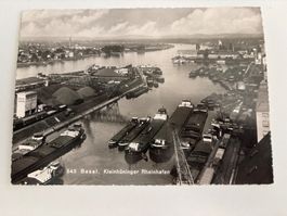 Alte Ansichtskarte: Basel, Kleinhüninger Rheinhafen