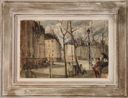 Ancien tableau Pierre Stampfli Paris artiste Suisse hst