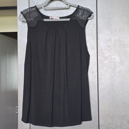 🐸 ANNA FIELD TOP MIT SPITZE 42 OBERTEIL BLUSE TOP ZUSTAND