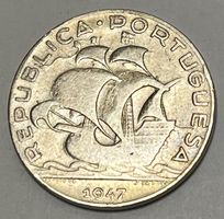 5 Escudos - Zweite Republik - Portugal - 1947 (Silber .650)