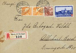 Pro Patria 1944, Basler Münster, R-Brief aus Familienarchiv