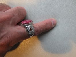 Herrenring mit Echtem RUBIN Stein
