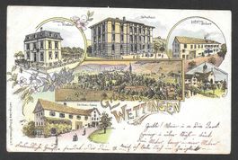 Wettingen farbige Lithografie 6 Bilder