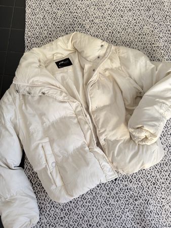 Winter Puffer Jacket - FA Sister, Size S - Cream White