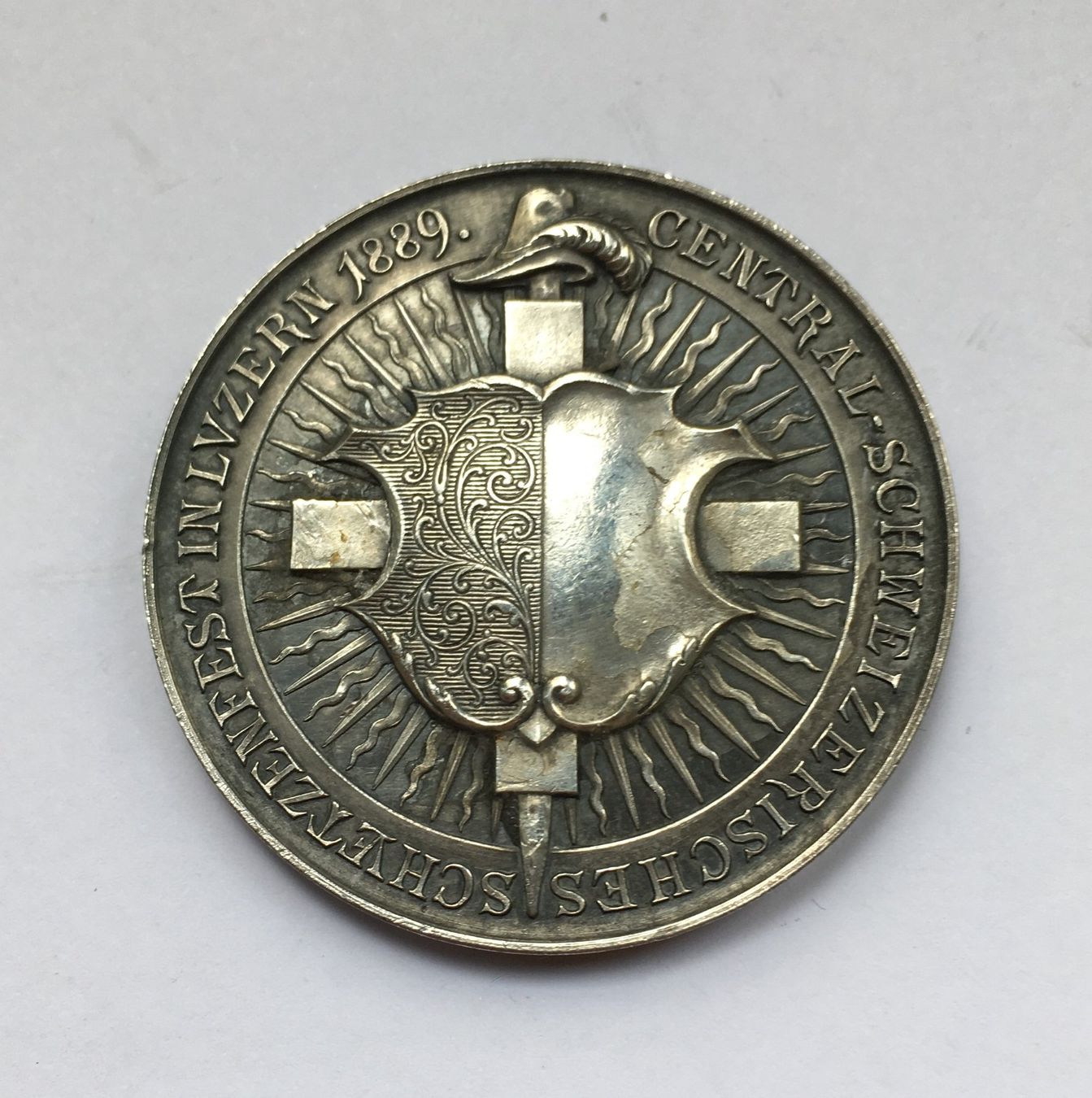 Medaillen: 1889 Schützenmedaille Luzern Silber – Gebraucht aus Kirchberg SG von Zenhad69 1
