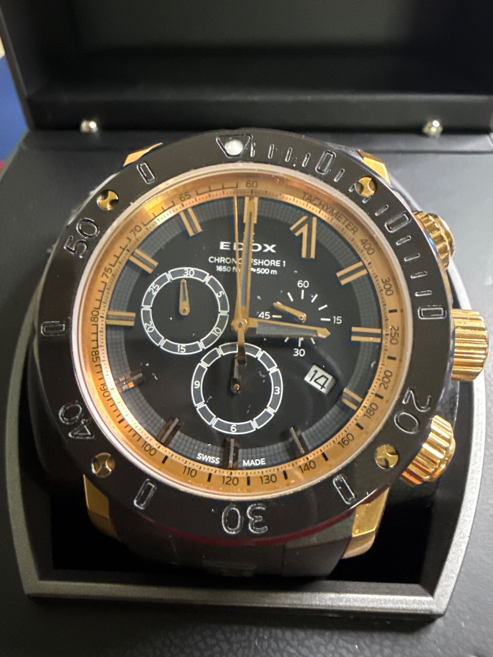 Edox Uhren: Edox Chronograph Quarz 47 mm – Gebraucht aus Pfeffingen von Allhandelklgwatches
