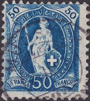 Stehende Helvetia: Nr.70D, Vollstempel MÜNSTER LU: 2.2.1899