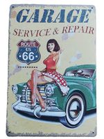 ROUTE 66 VINTAGE GIRL - Blechschild  (neu/OVP)