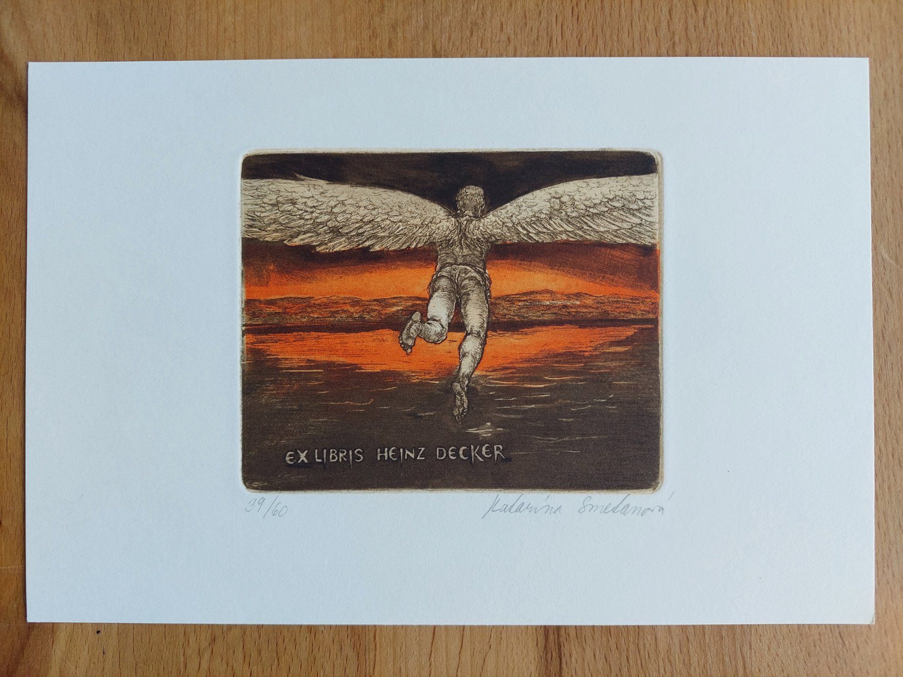 Gemälde: Exlibris Katarina Smetanova - Original Radierung "Ikarus" – Gebraucht aus Obfelden von Exlibris-Art