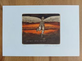 Exlibris Katarina Smetanova - Original Radierung "Ikarus"