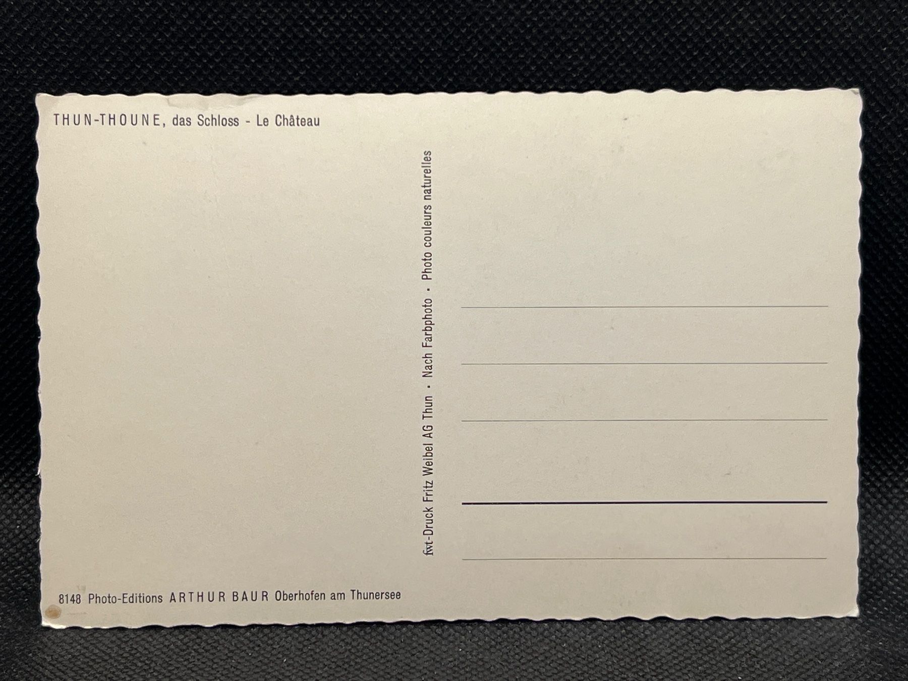 Cartoline postali: Thun-Thoune, das Schloss - Le Château – Usato da Widnau venduto da Brusi9 1