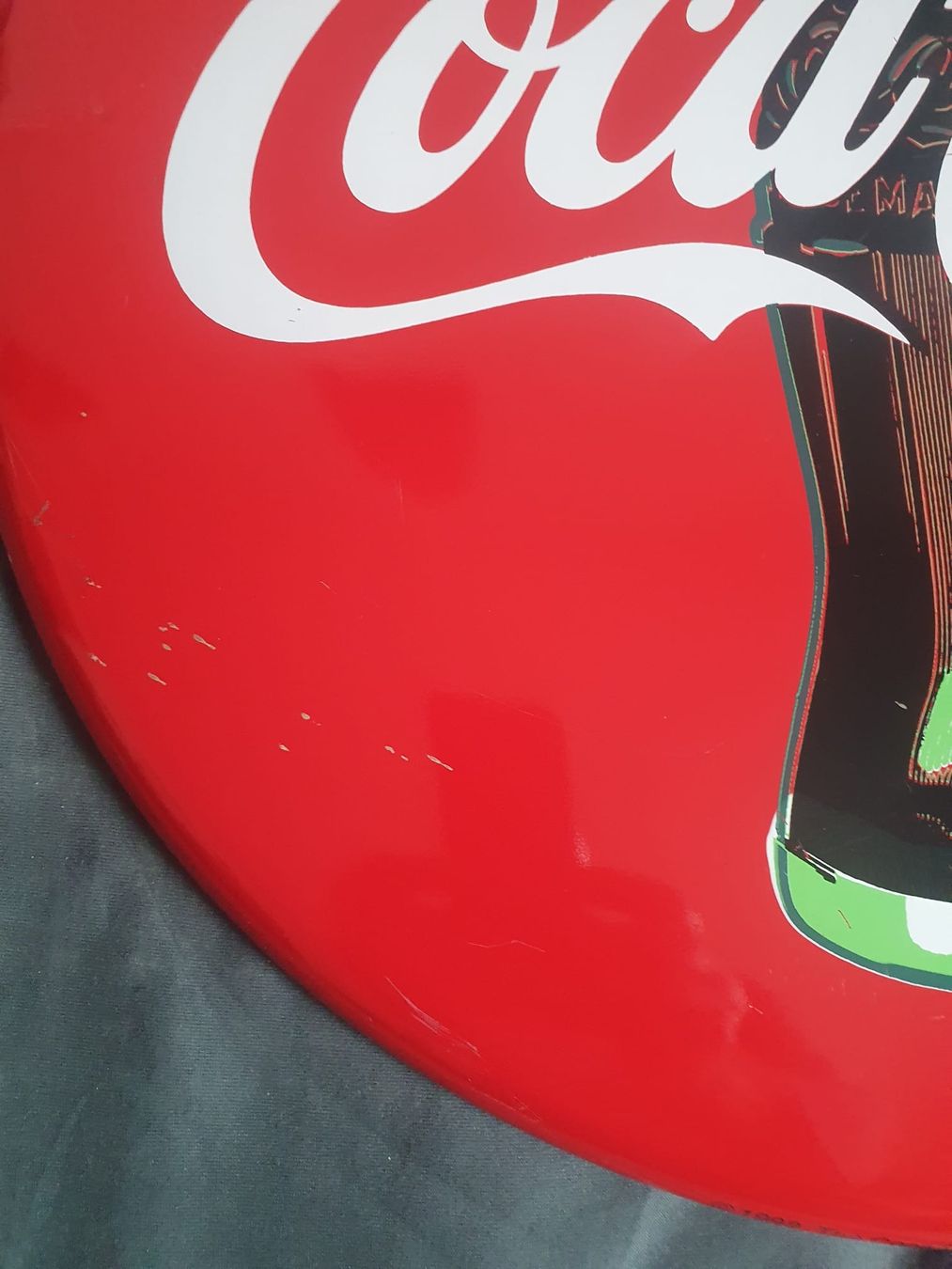 Coca-Cola Schilder: Coca-Cola Werbeschild Ø 50 1992 – Gebraucht aus Basel von FirstClass4000 2