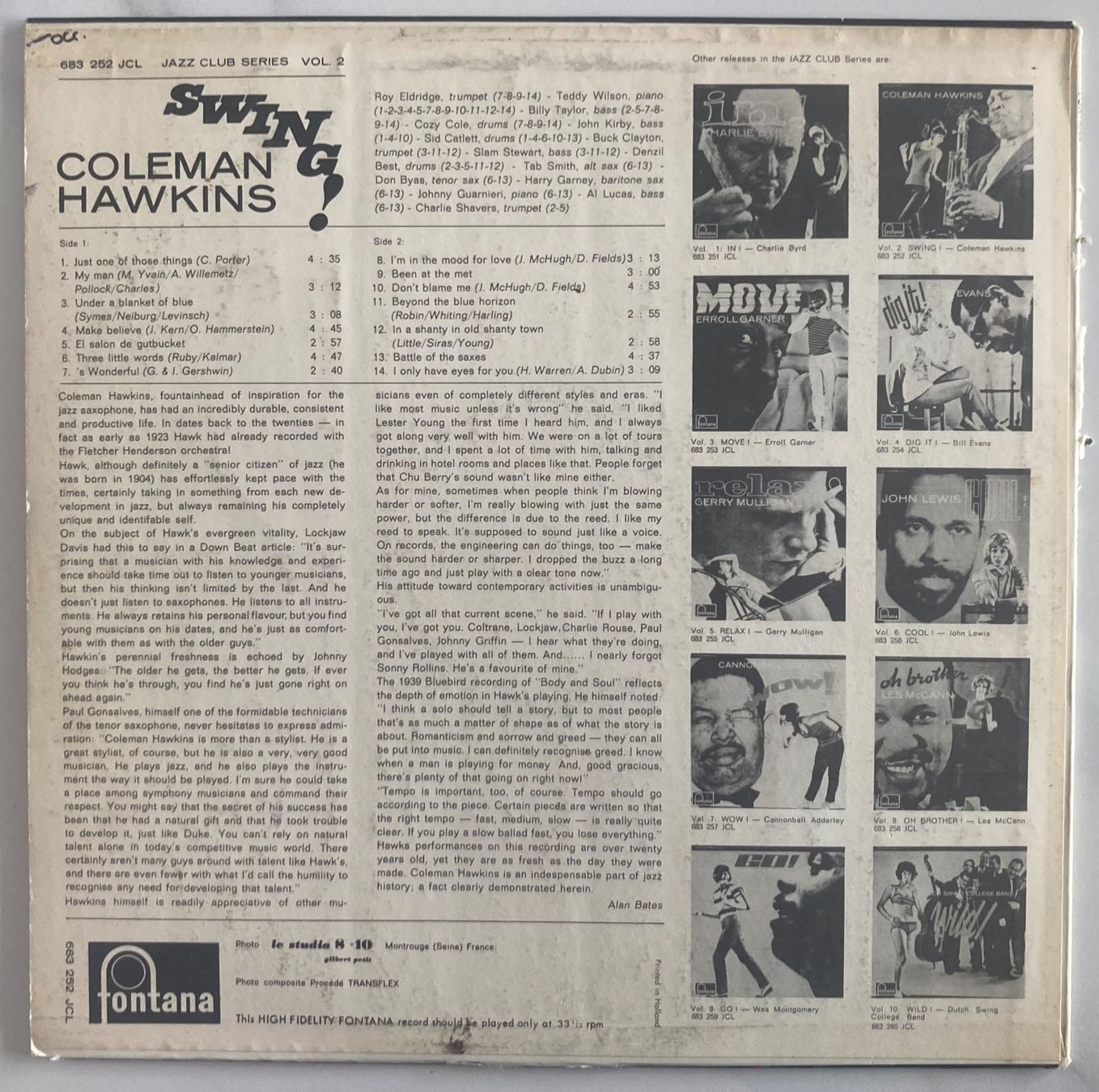 Dischi in vinile: COLEMAN HAWKINS - SWING! – Usato da Poliez-Pittet venduto da Newtown-Records 1