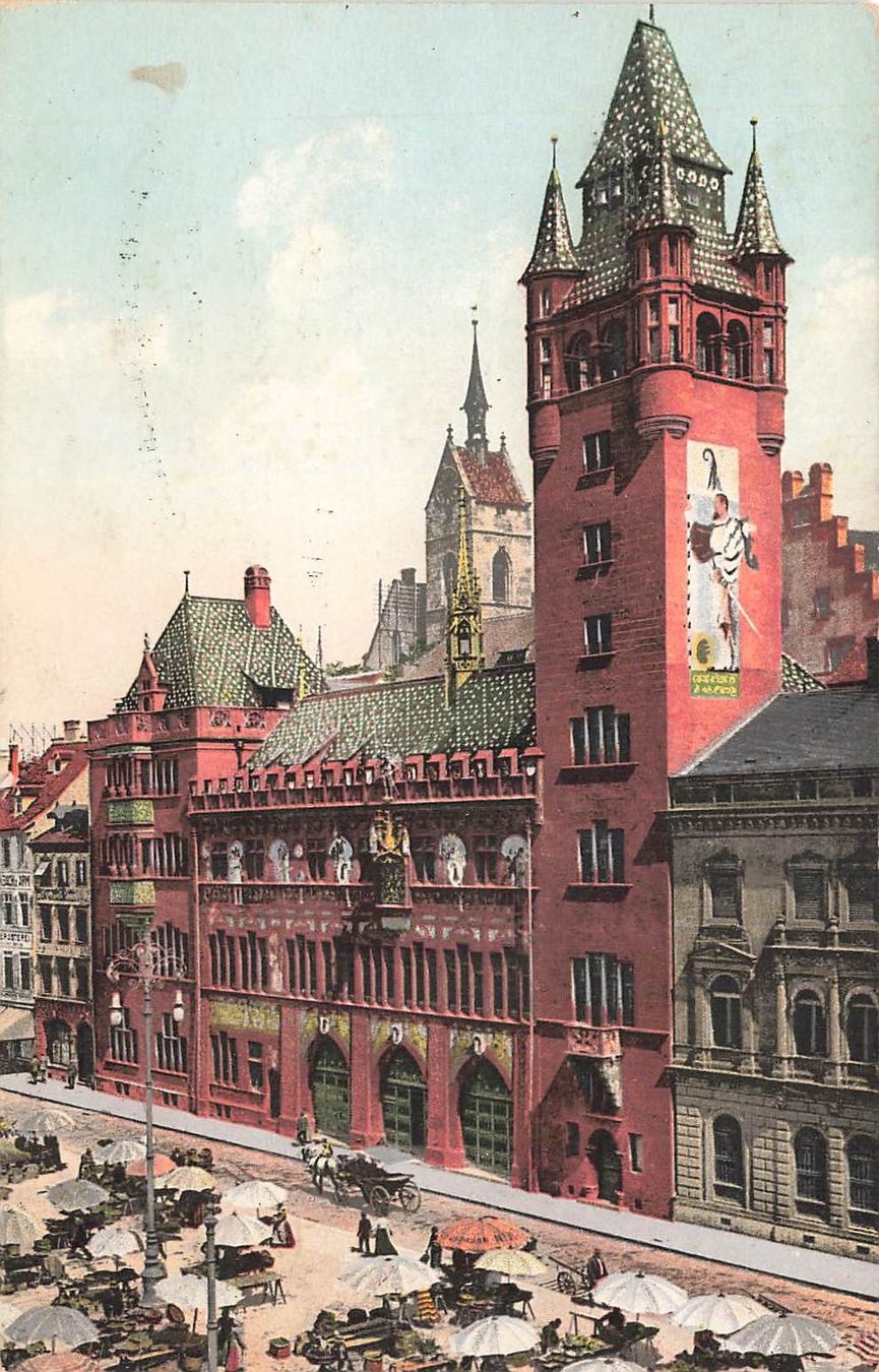 Ansichtskarten: Basel Rathaus Basilea – Gebraucht aus Biasca von Blenio71