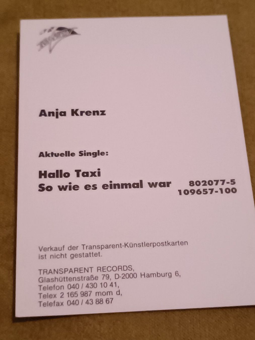 Autografi: Anja Krenz - handsigniert – Usato da Menziken venduto da Autogramme 1
