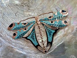 XL Libelle aus dem Jugendstil  Brosche u Anhänger ein Traum