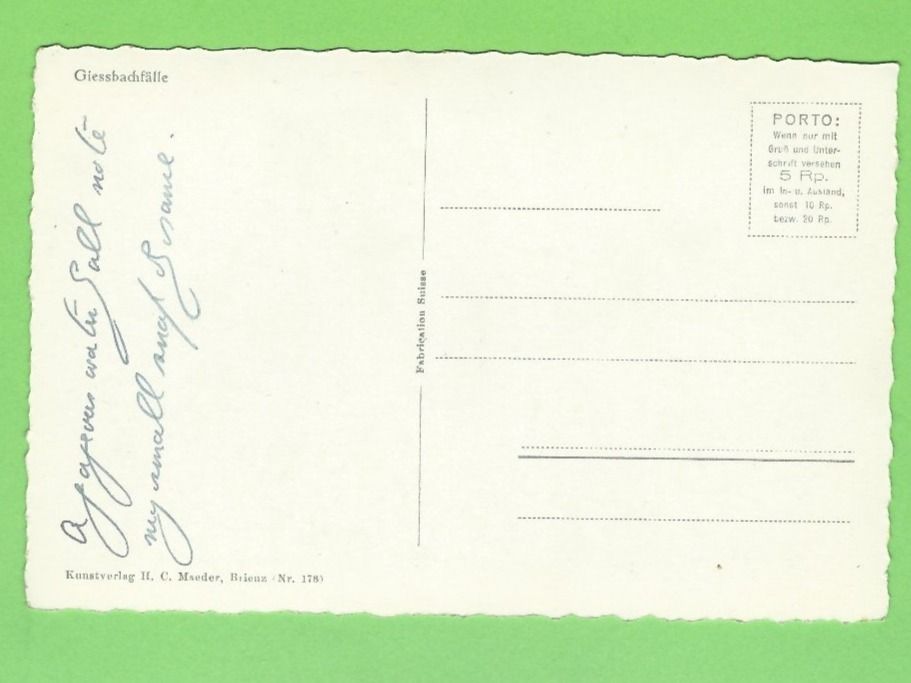 Cartoline postali: Giesbachfälle – Usato da Zürich venduto da t24_de 1