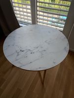 Runder Tisch Marmoroptik Metallgestell gold mit Gebrauchsure