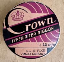 Antike Blechdose Farbband - CROWN - alt rar