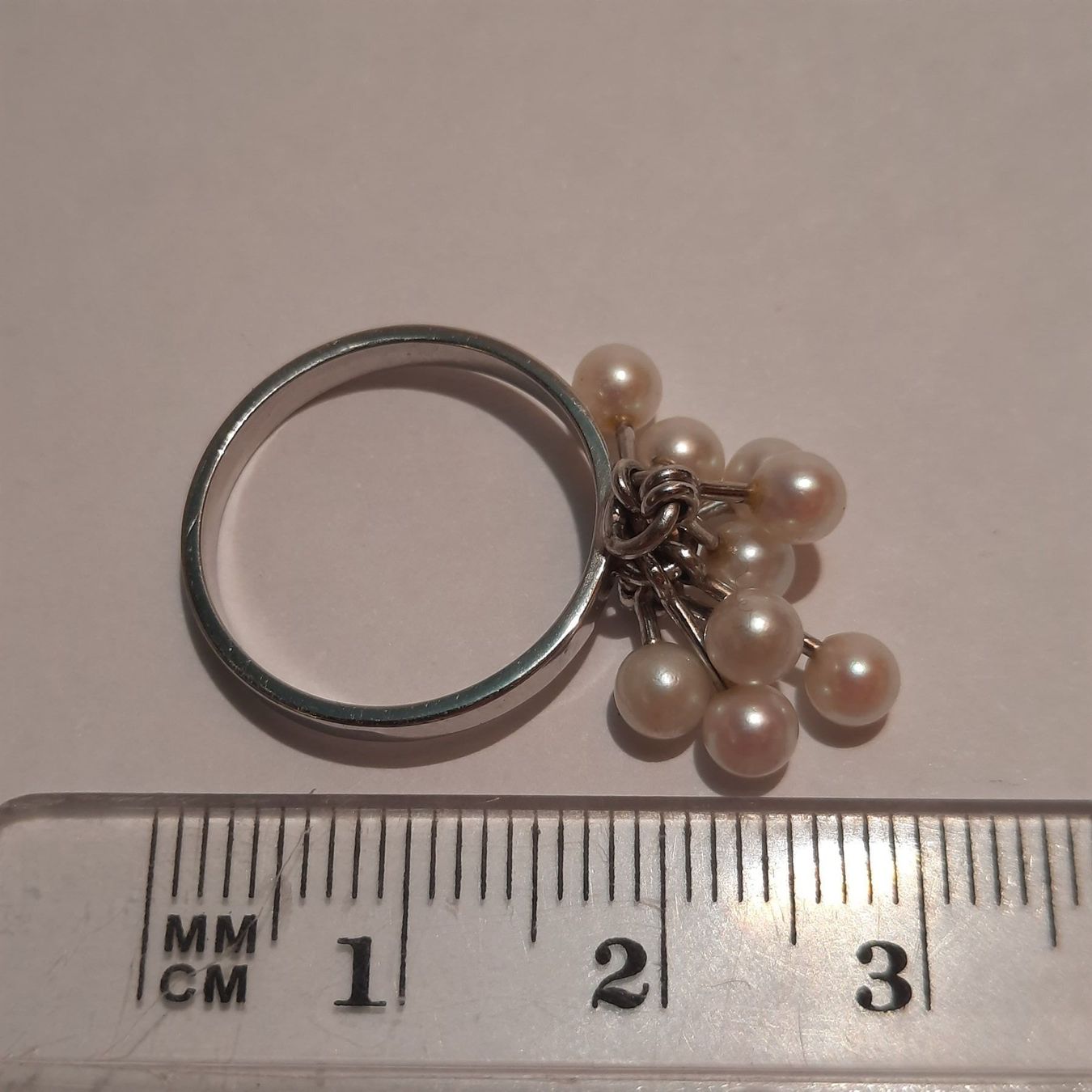 Anelli: Eleganter Weissgoldring mit Süsswasserperlen – Usato da Unterägeri venduto da Altgoldschmuck 7