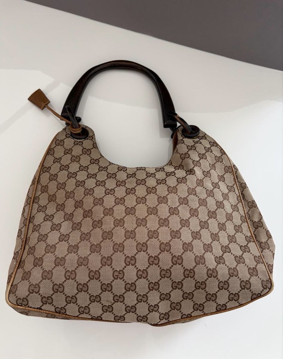 Gucci Borse da donna: Gucci GG Canvas Beige Holzhenkel – Nuovo (secondo la descrizione) da Zürich venduto da koc_6l5j