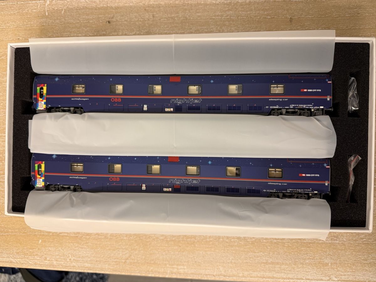 LS Models Modellini di ferrovie: L.S. MODELS EXCLUSIVE ÖBB SBB NIGHTJET WLBmz WALBmz – Nuovo e nell'imballaggio originale da Zürich venduto da Volanbusz