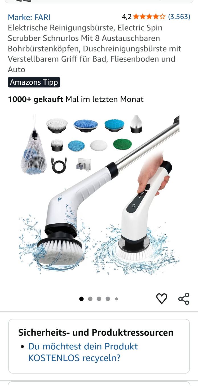 Sonstiges für Haushalt & Wohnen: Elektrische Reinigungsbürste – Neu und originalverpackt aus Zuchwil von mag_mdx5