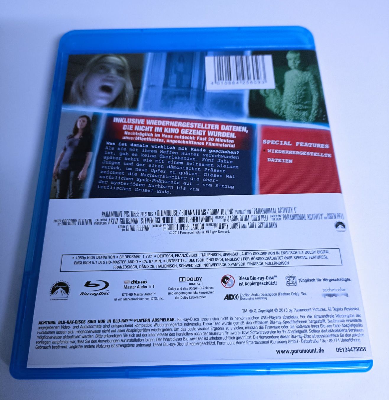 Tutti i DVDs: Paranormal Activity 4 (Blu-ray) Extended Cut & Kinoversion – Nuovo (secondo la descrizione) da Köniz venduto da Movieportal007 1