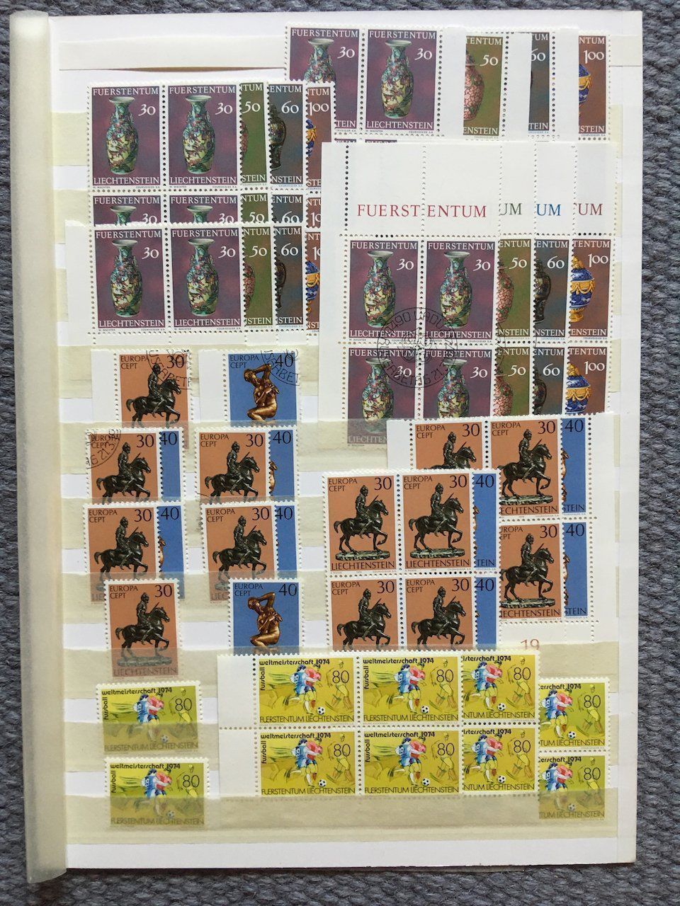 Alle Briefmarken: Liechtenstein 1974-79 postfrisch und gestempelt mit ET – Gebraucht aus Nesslau von zueri6