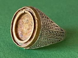 Silberring goldmedaillon indisch( rg61)