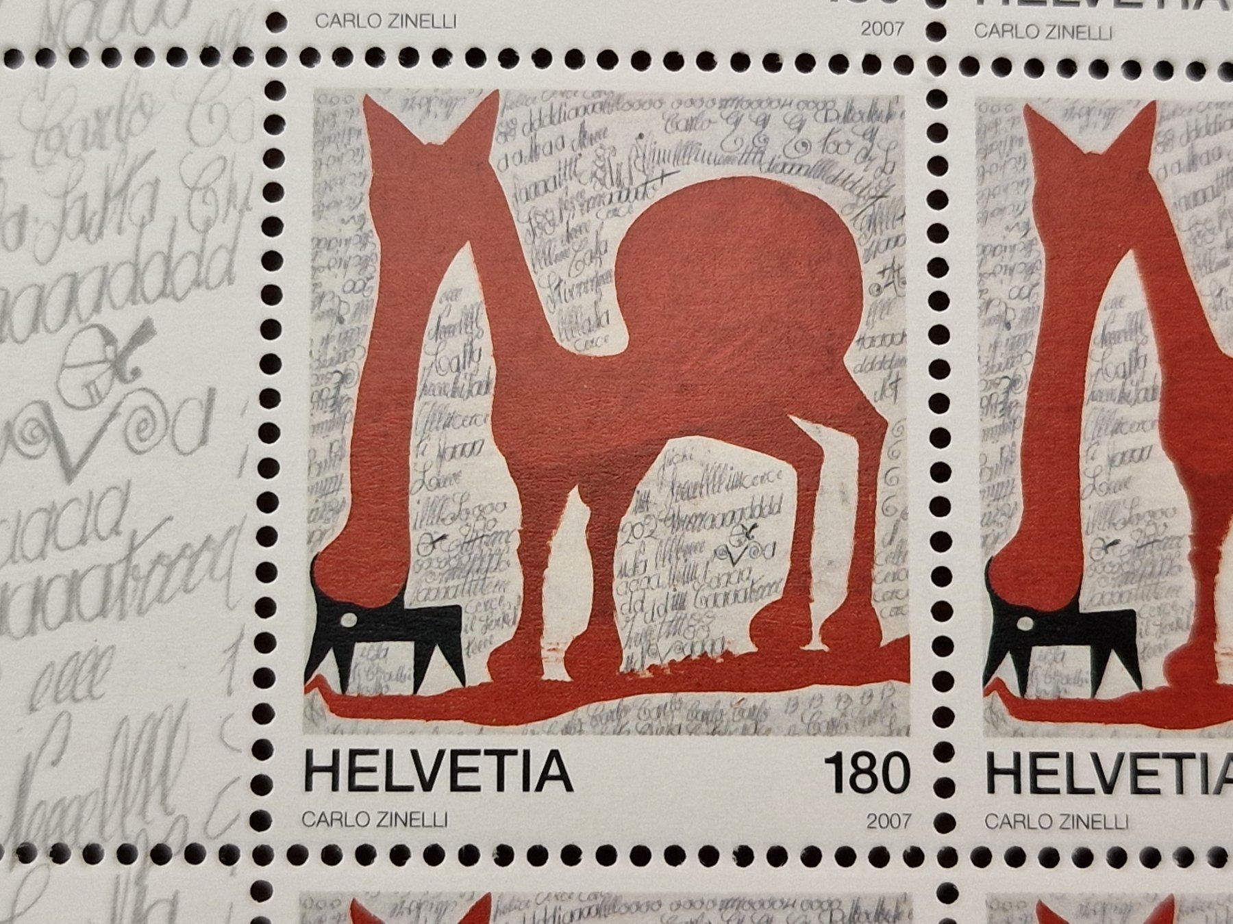 Alle Briefmarken: Kleinbogen 2007 - 1234 ** /  "Carlo Zinelli" – Gebraucht aus Aesch LU von briefmarken.uray 2