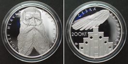 TSCHECHISCHE REPUBLIK 200 Korun 2008, Josef Hlavka Silber PP