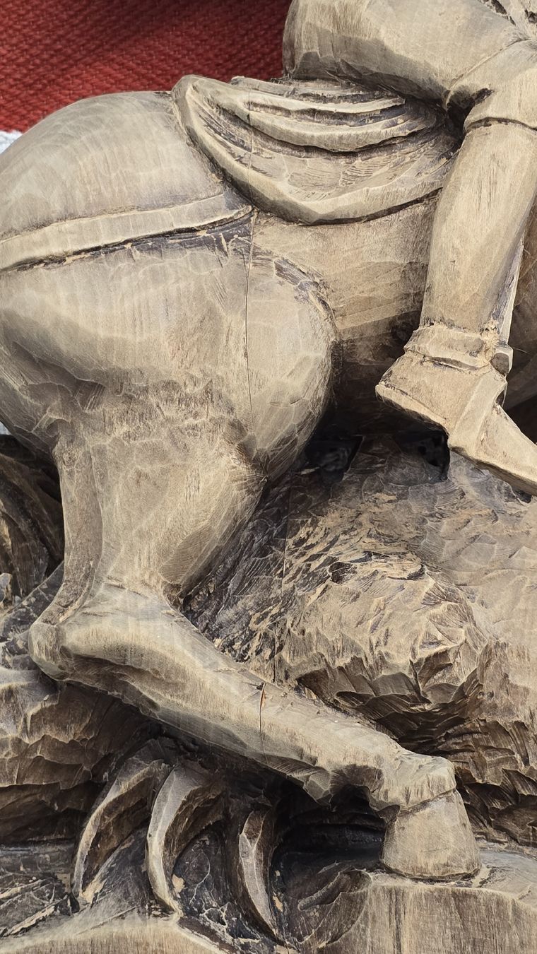 Figuren: Hl. Georg der Drachentöter Holzschnitzerei – Gebraucht aus Triesen von Vanlie 2