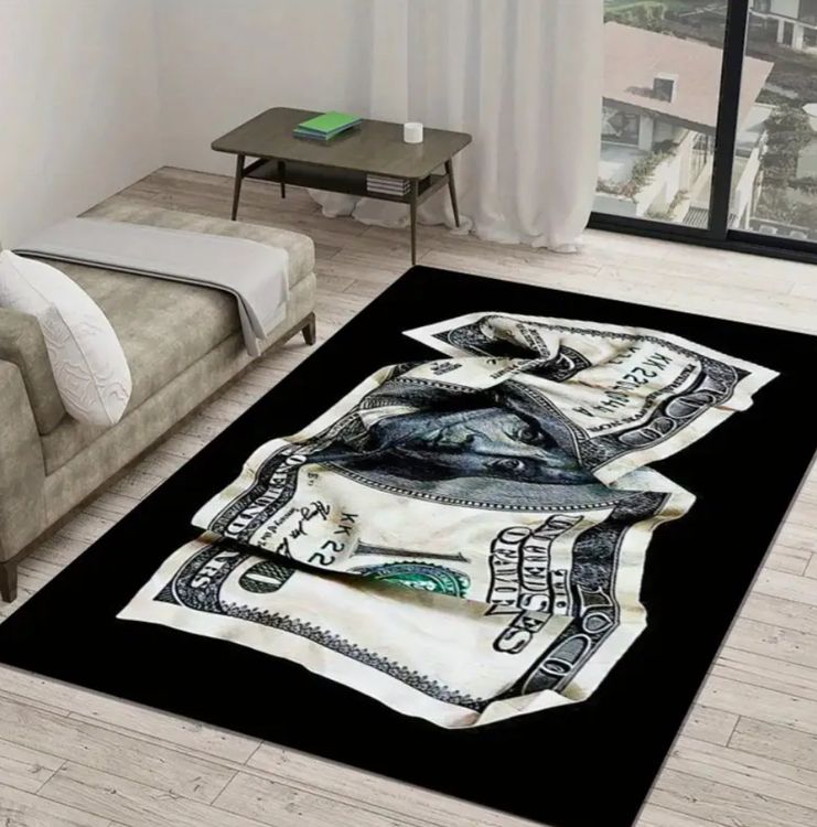 Unique Dollar Bill Design Rug - Statement Piece! (Neu und ...