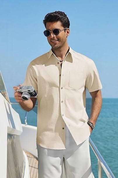 Camicie: Herren Hemd Kurzarm Baumwolle Sommer Casual – Nuovo e nell'imballaggio originale da Suhr venduto da SchnapperCH 1