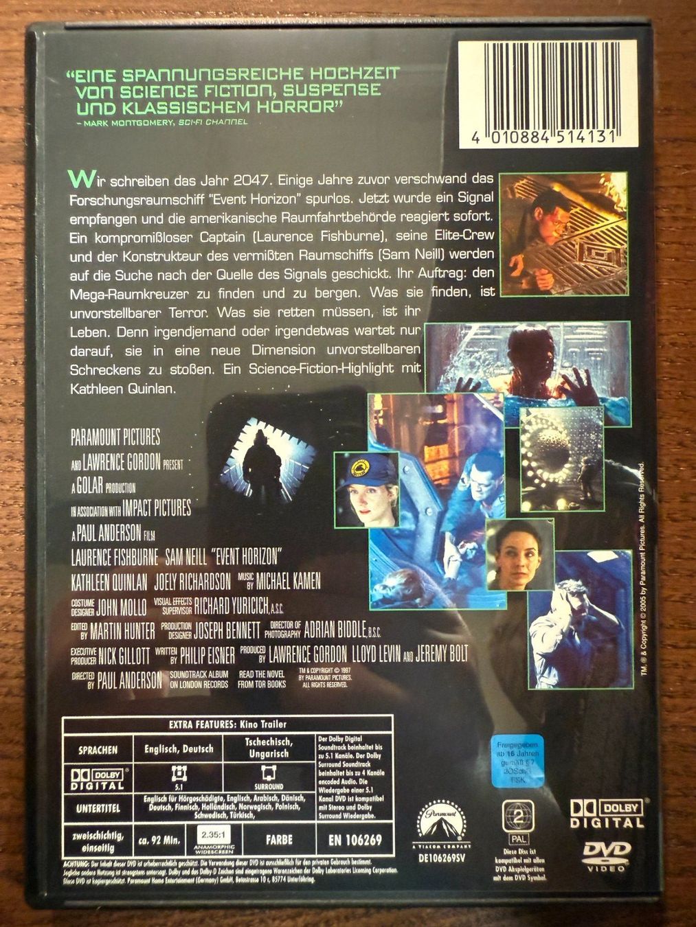 Tutti i DVDs: Event Horizon - Am Rande des Universums – Usato da Zürich venduto da FilmFreunde 1