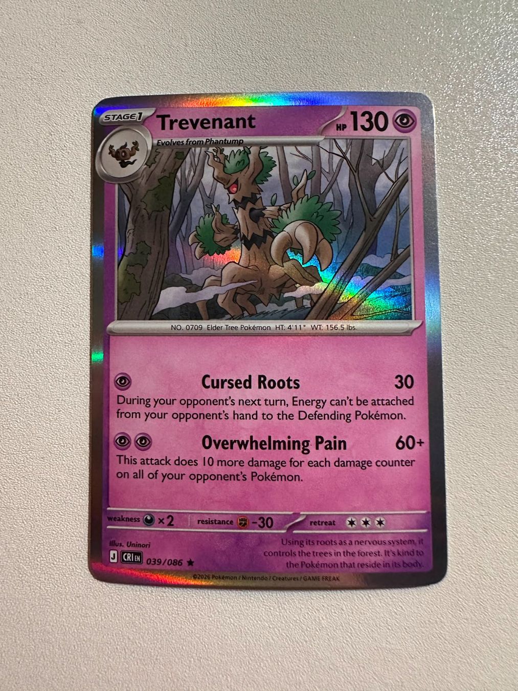 Pokémon Carte collezionabili: Trevenant CRI EN 039/086 HOLO – Nuovo (secondo la descrizione) da Zürich venduto da 05t_bwx2