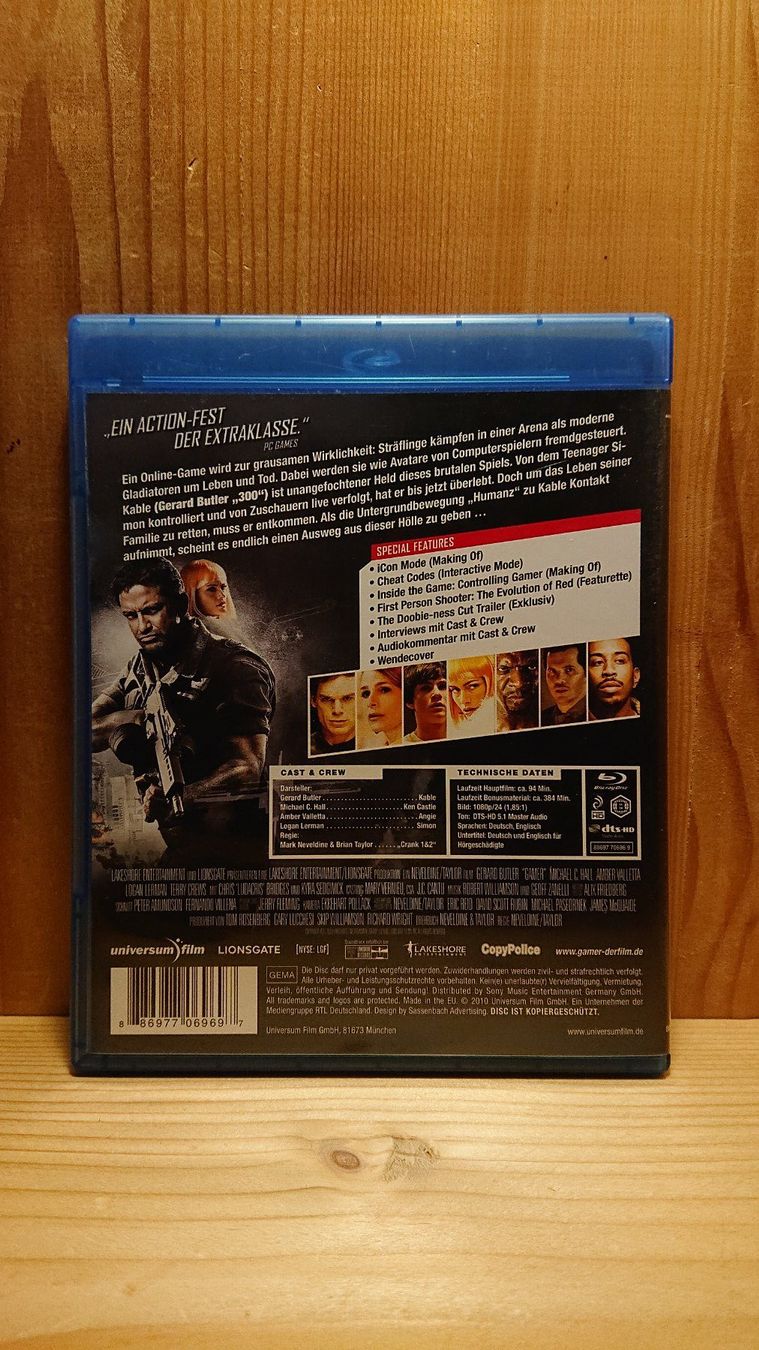 Tutti i DVDs: GAMER Blu-Ray mit Gerard Butler – Usato da Wilderswil venduto da Exebub 1