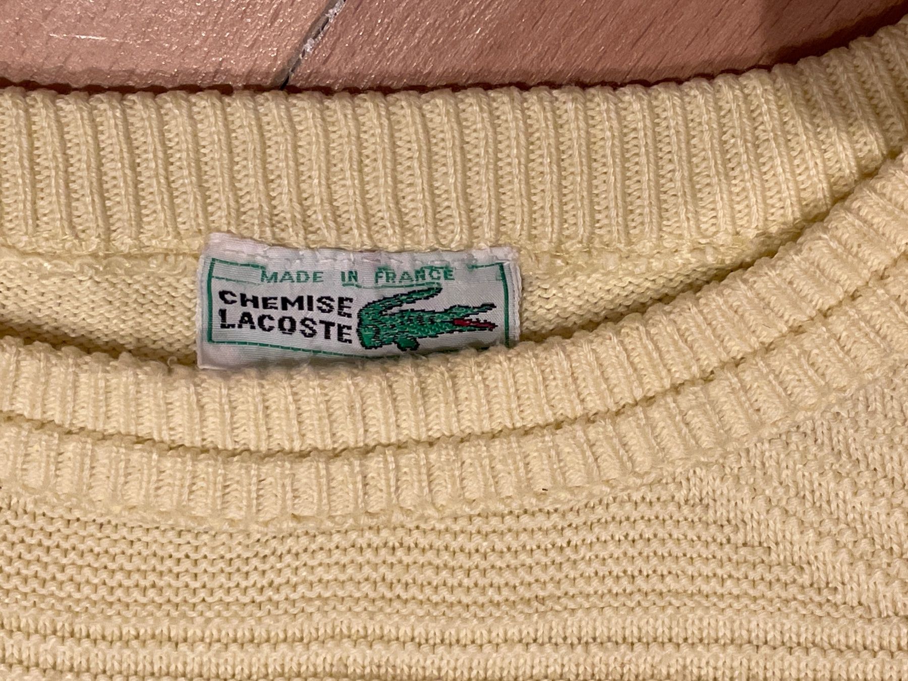 Lacoste Maglioni & Felpe: Vintage LACOSTE Pullover / Sweatshirt Gr. 54 Hellgelb – Usato da Frasnacht venduto da GracyStore 1