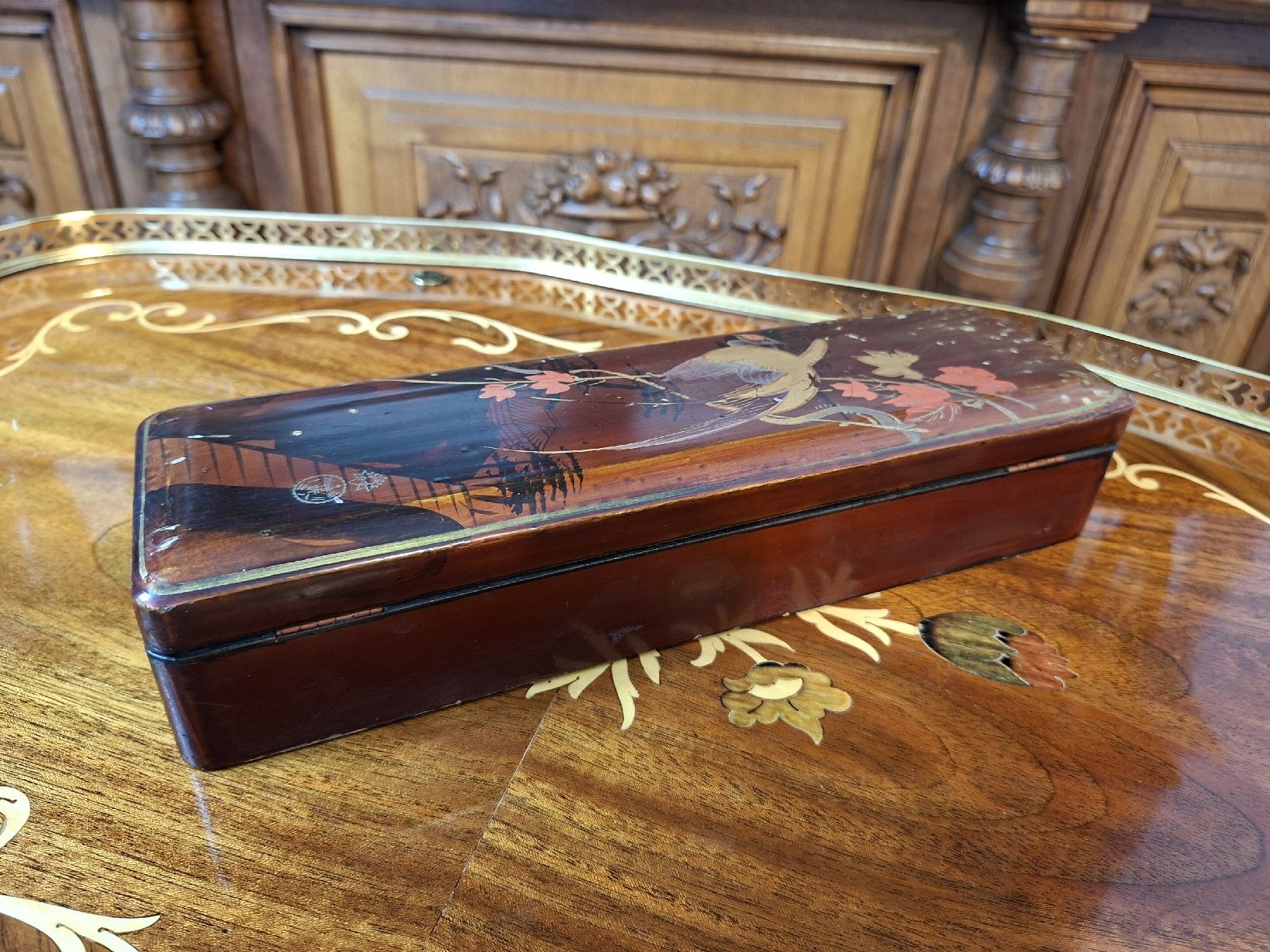 Barattoli: Chocolat Klaus Box Antike Lackdose China  – Usato da Steffisburg venduto da ZeitReise_ 1