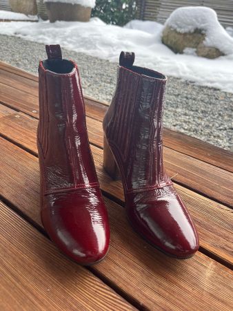 Bruno Premi Stiefeletten Gr. 37 Dunkelrot Lackleder