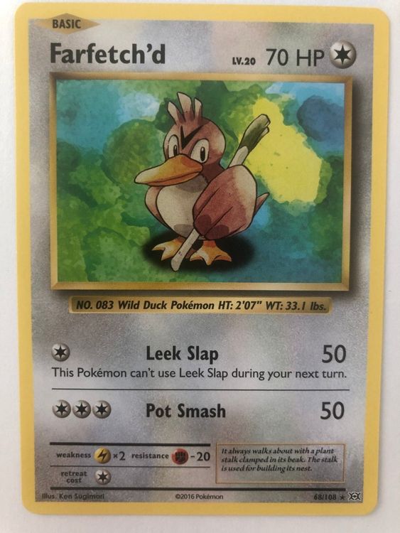 68/108 Farfetch'd “Evolutions” Reverse Holo Nr. Mint – Mint –  PokemonCardShop