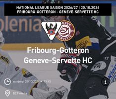 Billet Fribourg-Gotteron vs Genève-Servette 30.10.2026