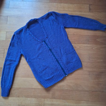 Handgestrickte Jacke, Grösse M, Farbe Lila (Handarbeit)
