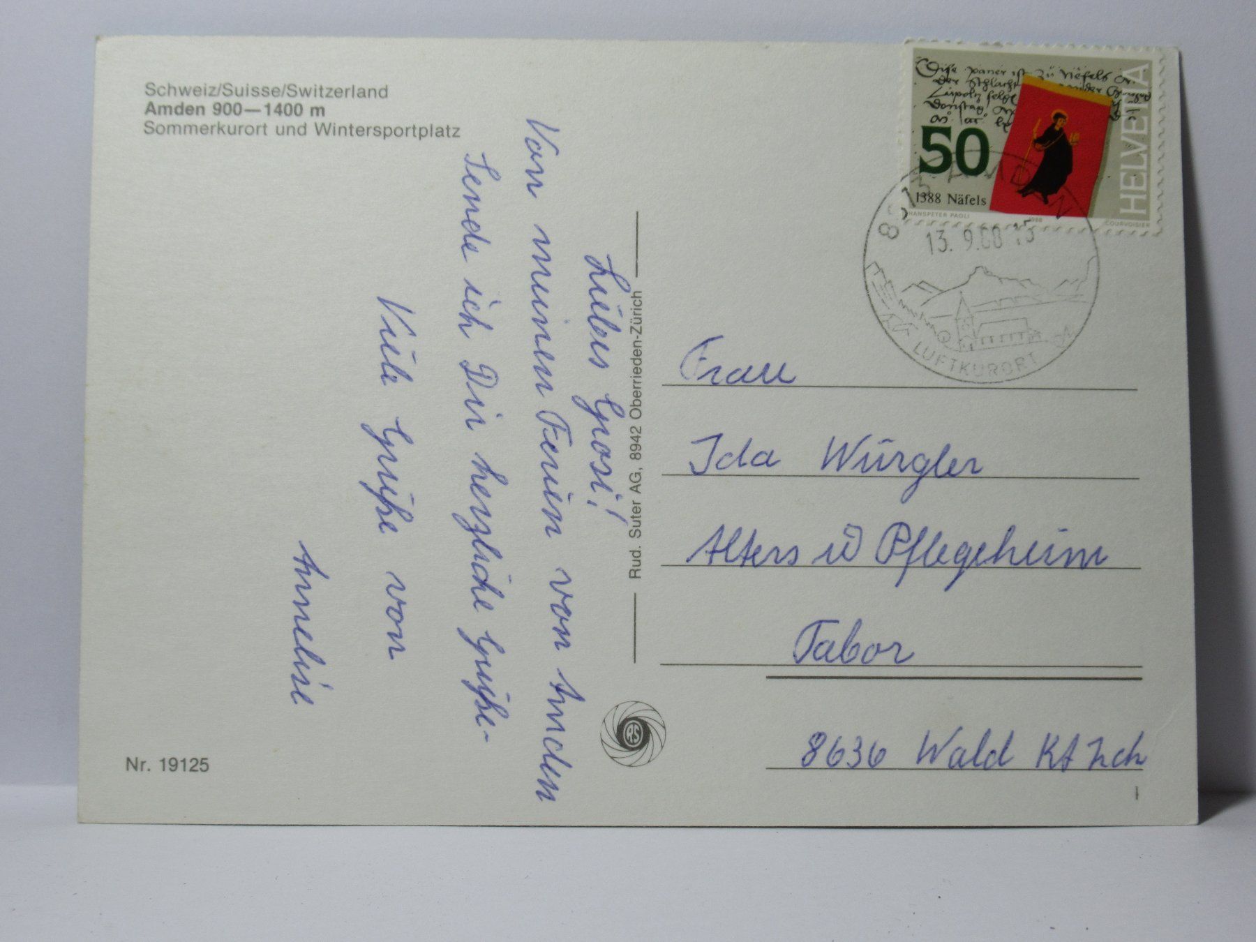 Cartes postales: Amden 1988 – D'occasion à Grenchen par Bluemchen1900 1