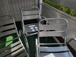 5x Aluminium Gartenstühle | silber | stapelbar