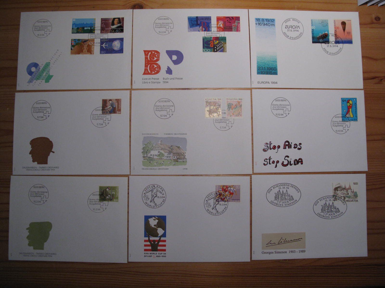 Tutti i francobolli: Schweiz FDC 1994 – Usato da Wil SG venduto da fva01